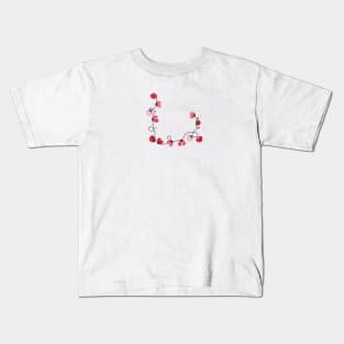 Hearts Valentine's Day doodle hearts border design Kids T-Shirt